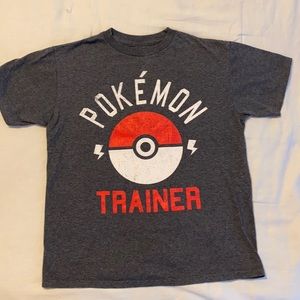Pokémon shirt. Size S (boy). Dark grey